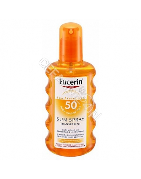 BEIERSDORF Eucerin sun trasnsparentny spray ochronny spf 50+ 200 ml + mleczko po opalaniu 75 ml GRATIS!!!