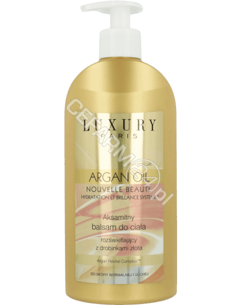 EVELINE COSM Eveline Luxury Paris Argan Oil rozświetlający balsam do ciała z drobinkami złota 350 ml