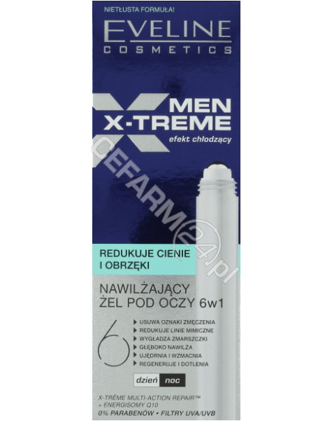 EVELINE COSM Eveline Men X-treme nawilżający żel pod oczy 6w1 15 ml