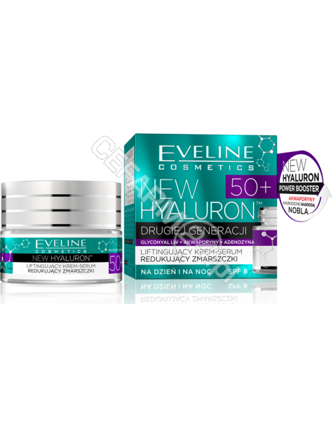 EVELINE COSM Eveline New Hyaluron 50+ liftingujący krem - serum redukujący zmarszczki na dzień i noc 50 ml