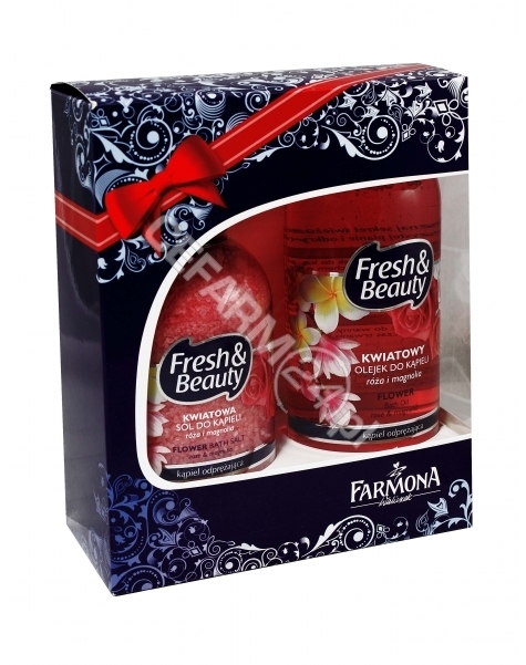 FARMONA Farmona promocyjny zestaw fresh&beauty kwiatowy - sól do kąpieli 600 g + olejek do kąpieli 500 ml