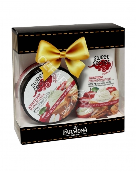 FARMONA Farmona promocyjny zestaw Sweet Secret Szarlotka - masło do ciała 225 ml + peeling pod prysznic 225 ml