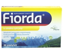 PHYTOPHARM KLĘKA S.A. Fiorda o smaku cytryny 30 pastylek do ssania