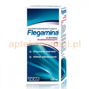 TEVA Flegamina, syrop 2mg/5ml, smak truskawkowy, 120ml