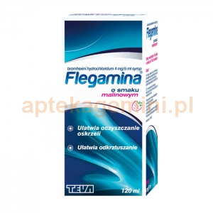 TEVA Flegamina, syrop 4mg/5ml, smak malinowy, 120ml