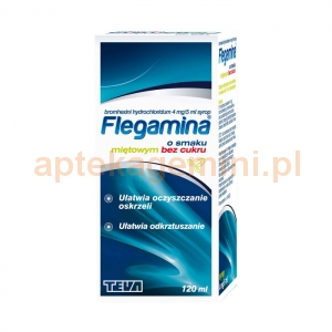 TEVA Flegamina, syrop 4mg/5ml, smak miętowy, bez cukru, 120ml