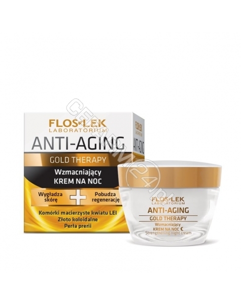 FLOS-LEK Flos-Lek Anti-Aging Gold Therapy wzmacniający krem na noc 50 ml (data ważności <span class=