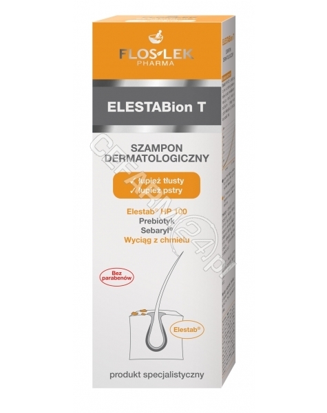 FLOS-LEK Flos-Lek Elestabion T - szampon dermatologiczny łupież tłusty, łupież pstry 150 ml