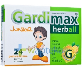 TACTICA PHARMACEUTICALS SP. Z O.O. Gardimax Herball Junior 24 pastylki do ssania