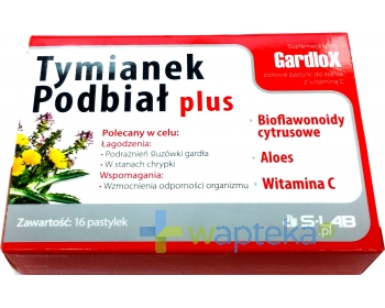 S-LAB SP. Z O. O. Gardlox Tymianek i Podbiał Plus 16 pastylek do ssania