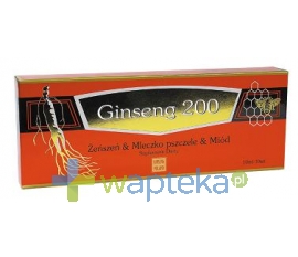 GINSENG POLAND Ginseng 200 Żeńszeń & Mleczko pszczele 10 fiolek