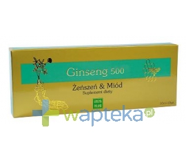 GINSENG POLAND Ginseng 500 Żeńszeń & Miód 10 fiolek