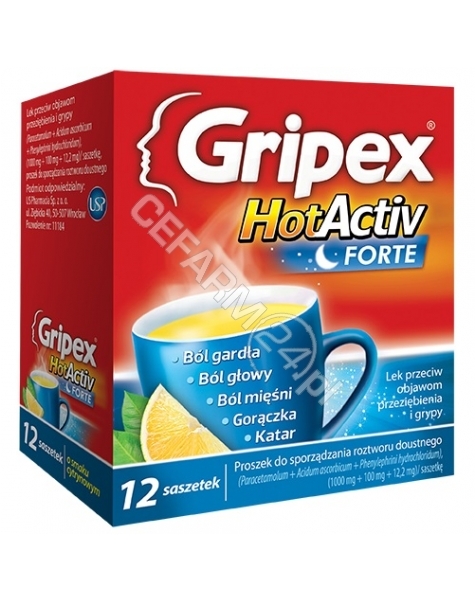 US PHARMACIA Gripex hotactiv forte x 12 sasz o smaku cytrynowym