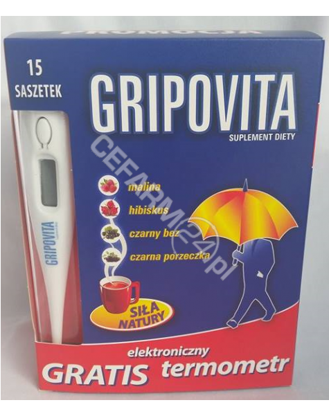 NATUR PRODUK Gripovita x 15 sasz + termometr elektroniczny GRATIS!!!