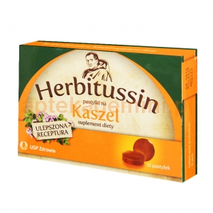USP ZDROWIE Herbitussin Kaszel, 12 pastylek do ssania OKAZJA