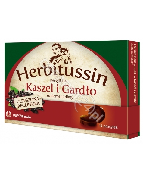 US PHARMACIA Herbitussin kaszel i gardło x 12 pastylek do ssania