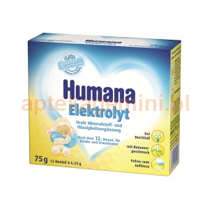 HUMANA Humana Elektrolit, smak bananowy, po 12 miesiącu, 12 saszetek