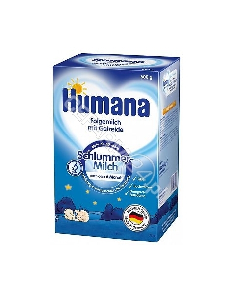 HUMANA Humana na dobranoc mleko z dodatkiem zboża 600 g