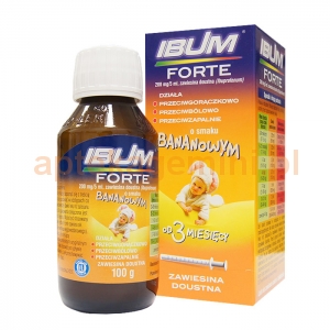 HASCO-LEK Ibum Forte, zawiesina doustna, dla dzieci od 3 miesiąca, smak bananowy, 200mg/5ml, 100g