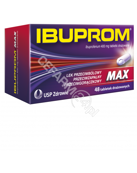 US PHARMACIA Ibuprom max 400 mg x 48 tabl drażowanych