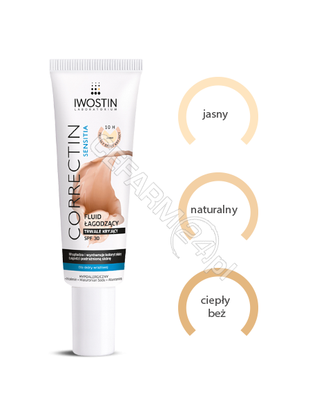 NEPENTES Iwostin Correctin Sensitia fluid łagodzący trwale kryjący spf-30 ciepły beż 30 ml