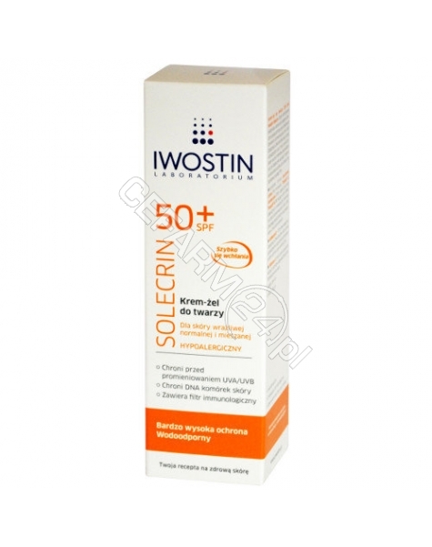SANOFI Iwostin solecrin krem - żel do twarzy spf 50+ 50 ml (data ważności 31.12.2016)