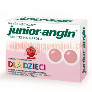 Nepentes Junior-angin, dla dzieci od 4 lat, smak truskawkowy, 36 tabletek do ssania