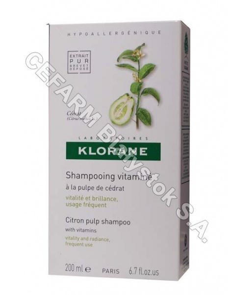 KLORANE Klorane szampon do włosów na bazie wyciągu z cedratu 200 ml