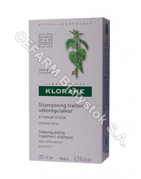 KLORANE Klorane szampon do włosów na bazie wyciągu z pokrzywy 200 ml