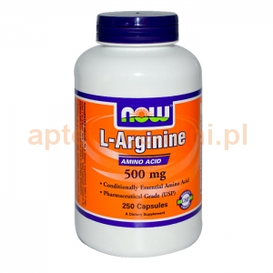 NOW FOODS L-Arginine 500mg, 250 kapsułek