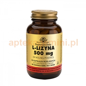 SOLGAR L-Lizyna, 500mg, Solgar, 50 kapsułek