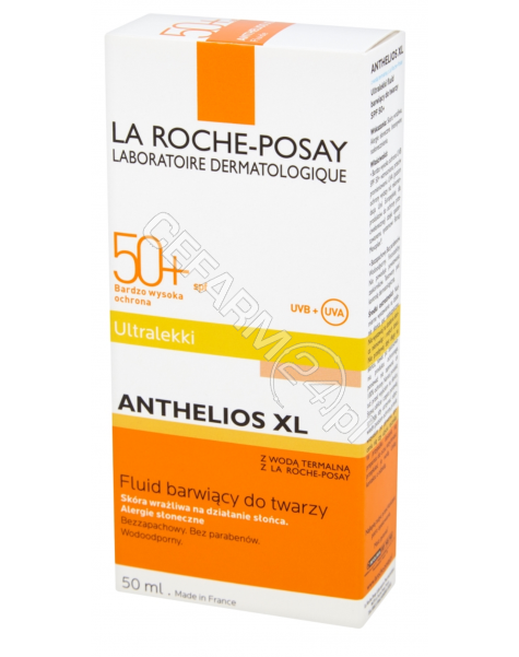 LA ROCHE-POS La Roche-Posay anthelios xl spf 50+ ultra lekki barwiący fluid do twarzy, cera wrażliwa 50 ml + La Roche płyn micelarny 50 ml