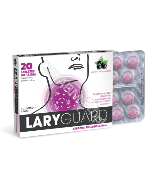 SIROSCAN Laryguard x 20 tabletek do ssania o smaku czarnej porzeczki (data ważności <span class=