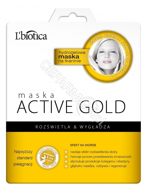L'BIOTICA L'biotica maska hydrożelowa na tkaninie active gold 25 g