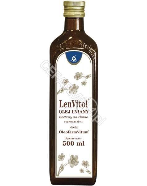 OLEOFARM LenVitol - olej lniany budwigowy tłoczony na zimno 500 ml