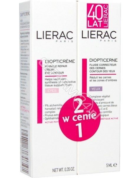 LIERAC Lierac diopticreme - krem przeciwzmarszczkowy pod oczy 10 ml + Lierac diopticerne - krem rozjaśniający cienie pod oczami 5 ml GRATIS !!!