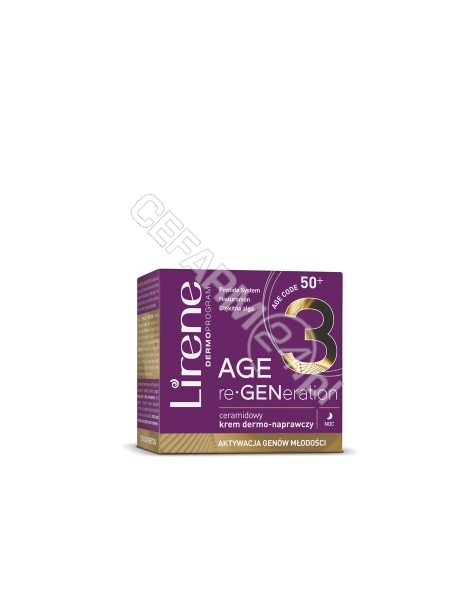 DR IRENA ERIS Lirene age reGENeration 50+ ceramidowy krem naprawczy na noc 50 ml