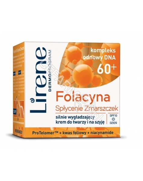 DR IRENA ERIS Lirene folacyna 60+ Spłycenie Zmarszczek silnie wygładzający krem do twarzy i na szyję na dzień 50 ml