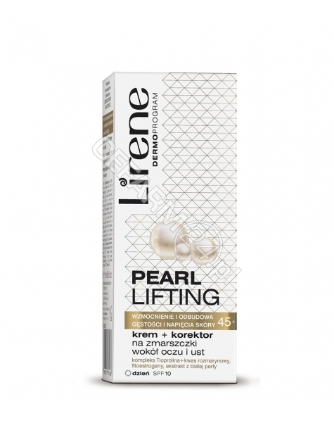 DR IRENA ERIS Lirene Pearl Lifting 45+ krem+korektor na zmarszczki wokół oczu i ust spf-10 15 ml