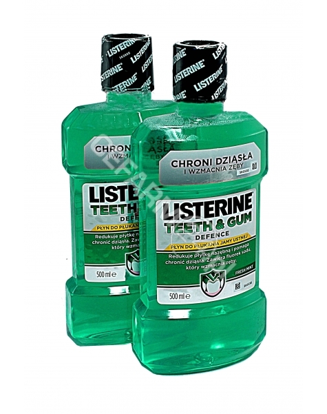 JOHNSON & JOHNSON Listerine freshmint teeth & gum (zielony) - płyn do płukania jamy ustnej 2x500ml (duopack)
