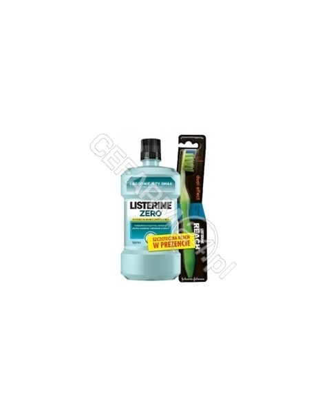 JOHNSON & JOHNSON Listerine zero - płyn do płukania jamy ustnej 500 ml + szczoteczka reach