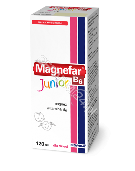 BIOFARM Magnefar b6 junior o smaku malinowym 120 ml