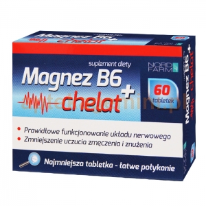 NORD FARM Magnez B6 + Chelat, 60 tabletek