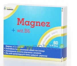 GOLDFARMEX SP. Z O.O. Magnez + witamina B6 60 tabletek GOLDFARMEX