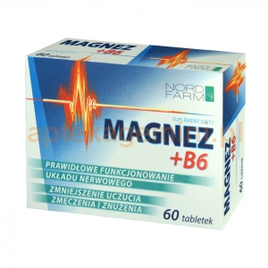 POLSKI LEK Magnez + witaminą B6, 60 tabletek