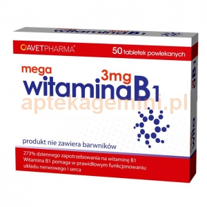 AVET PHARMA Mega Witamina B1 3mg, 50 tabletek