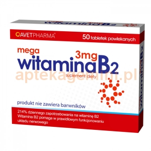 AVET PHARMA Mega Witamina B2 3mg, 50 tabletek