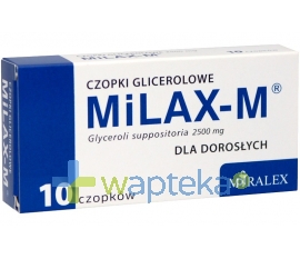 Miralex Milax-M, czopki glicerolowe dla dorosłych, 10 sztuk