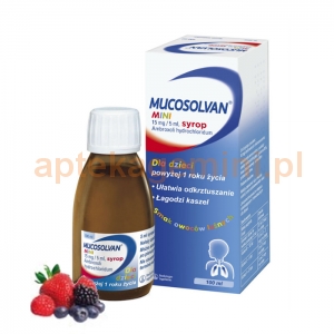 BOEHRINGER INGELHEIM Mucosolvan Mini, syrop 0,015g/5ml, dla dzieci powyżej 1 roku życia, 100ml