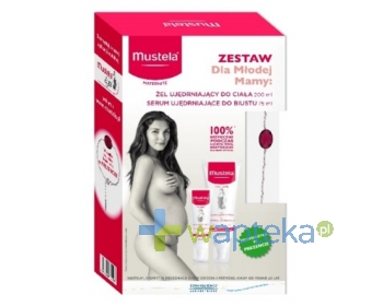 MUSTELA MUSTELA MATERNITE Zestaw dla młodej mamy Żel ujędrniający 200ml + Serum do biustu 75ml + bransoletka